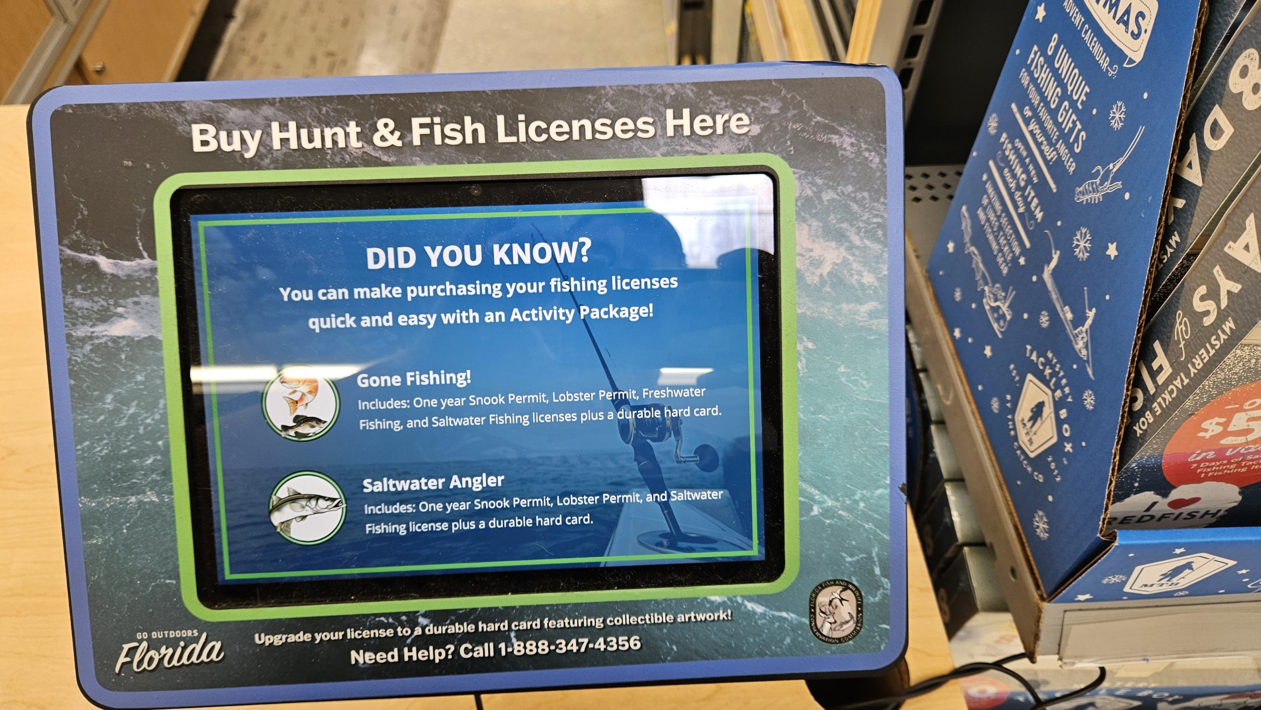 Fishing license kiosks in Walmart 